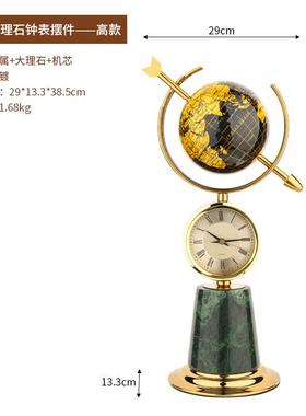 现代简约客厅钟表摆件酒柜玄关金属创意摆件欧美式轻奢工艺品摆设