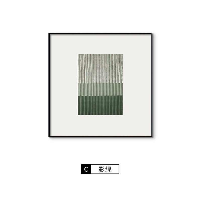 默绿现代简约绿色餐厅装饰画客厅沙发背景墙多联挂画玄关斗柜画