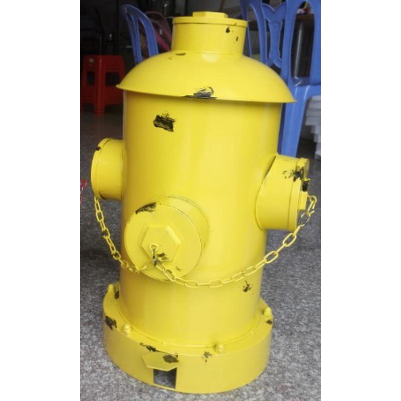 美式复古工业风创意垃圾桶铁艺做旧脚踏式消防栓垃圾筒摆件
