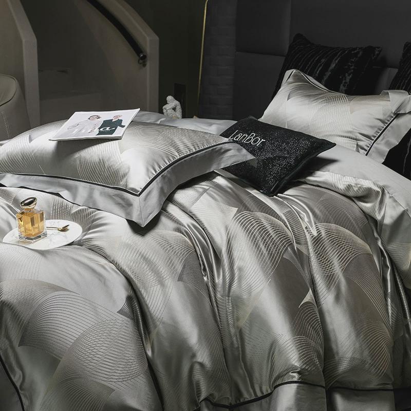 200支轻奢进口lf级别长绒棉四件套全棉高端日轻奢織西川星酒店