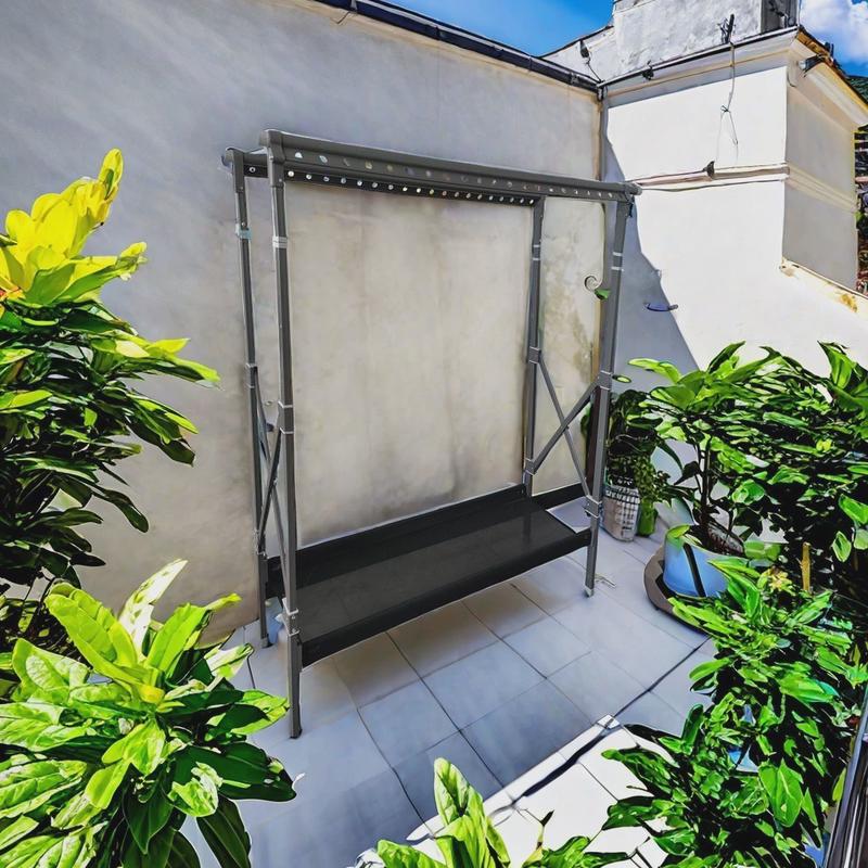 折叠免安装晾衣架落地双杆室内家用简易晒衣架阳台室外晾衣晒被子