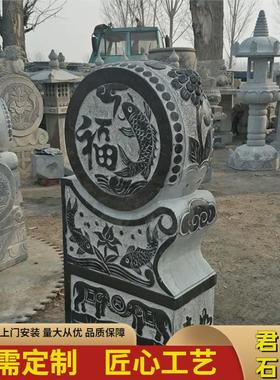 石雕天然门墩抱鼓石一对青石仿古麒麟庭院石墩石鼓门口别墅摆件
