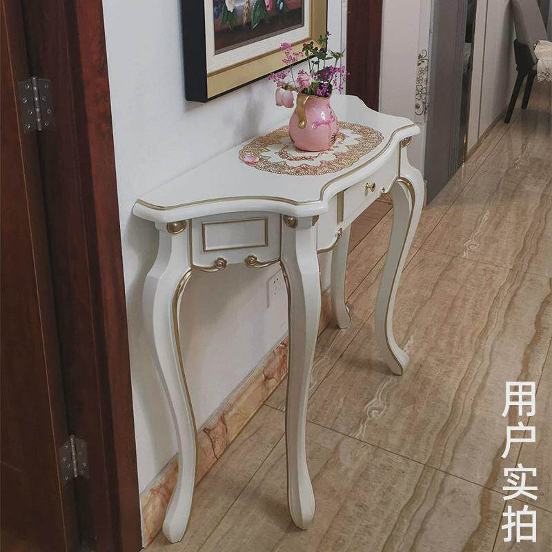 欧式玄关柜入户桌子靠墙现代简约半圆简欧神台供桌家用走廊置物架