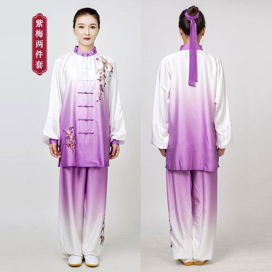 小纱山太极服女夏季披和青花瓷刺绣武术表演比赛太极拳练功服装男