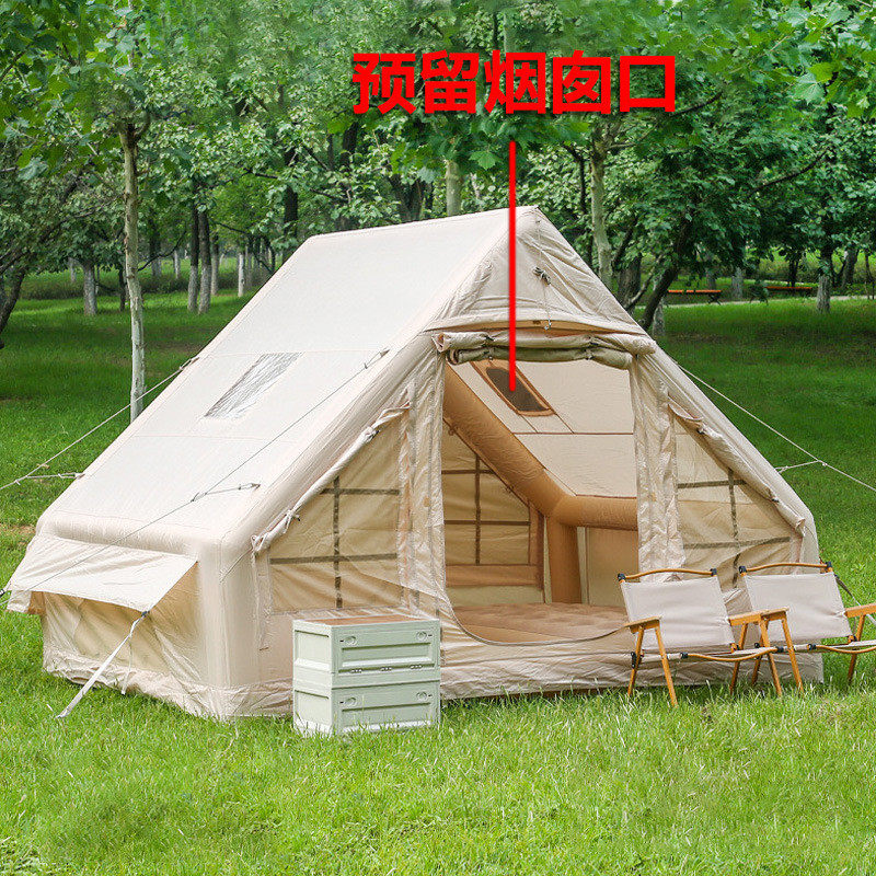 户外帐篷充气帐篷露营营地小屋多人便携式防雨旅游充气帐篷批发