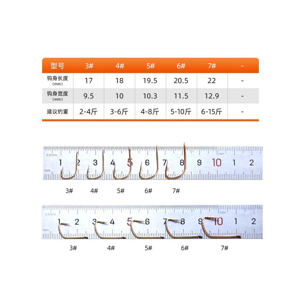 墨池鲢鳙专用鱼钩龙鳞改良新关东有倒刺歪嘴鱼钩散装麒麟鬼牙鲢大