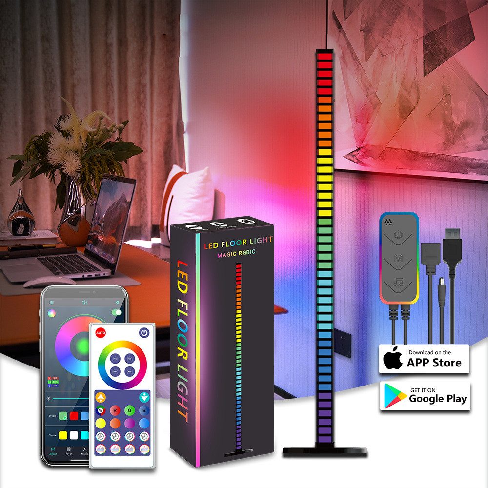 爆款落地音乐节奏灯幻彩声控拾音灯墙角派对日灯节装饰氛围灯