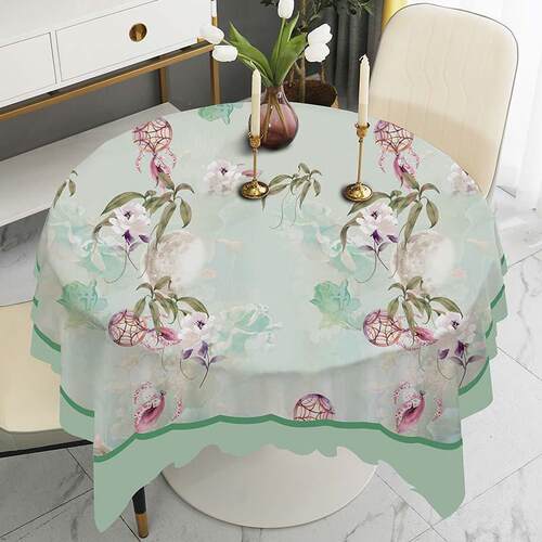 大圆形园防水防油防烫免洗高级感饭店餐厅家用方pvc桌布桌布台布