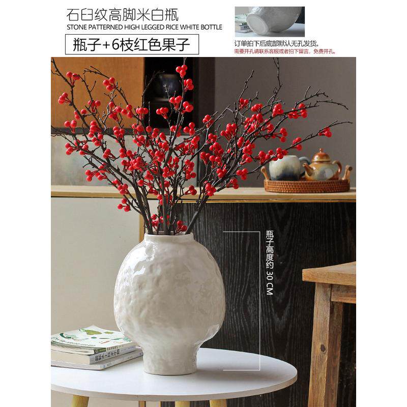 白色法式ins陶瓷花瓶水培花中插古风家居开运大肚罐花器摆件