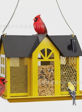 新款喂鸟器创意金属房屋金属庭院装饰松鼠喂食器户外悬挂蜂鸟