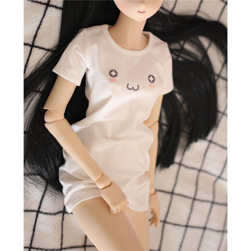 BJD娃娃1/3分图案上衣T恤MDD衣服日常原宿1/4分6分yosd长款T恤裙