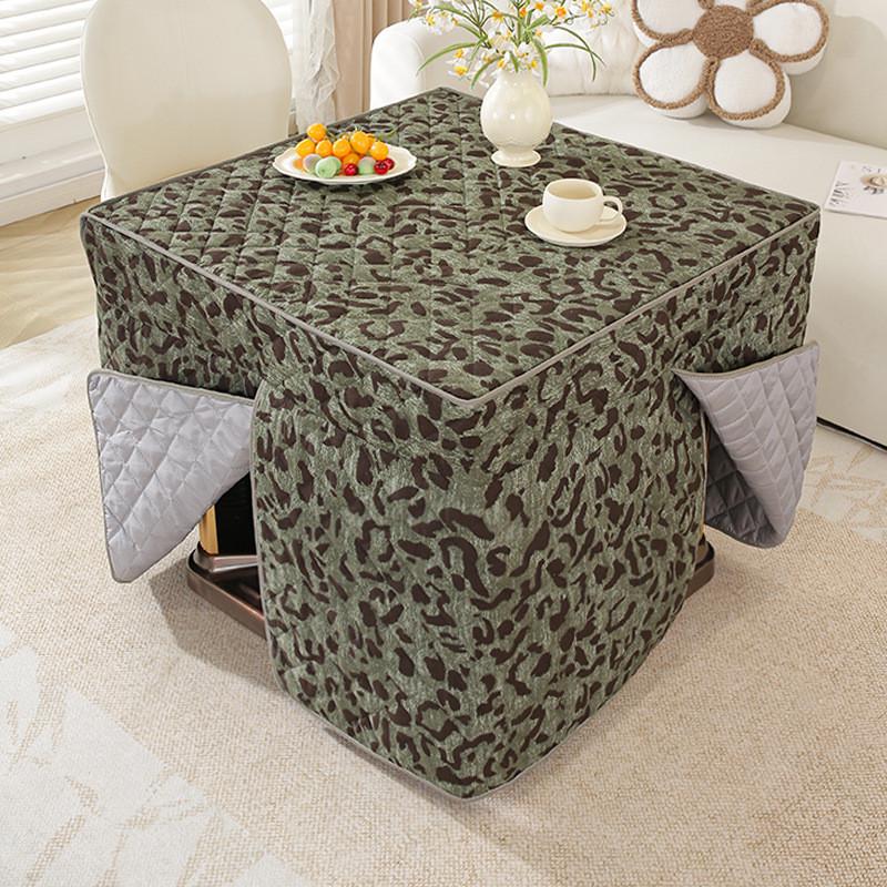 新款冬季烤火桌子罩套正方形加绒加厚电烤火炉桌罩保护套烤火被布