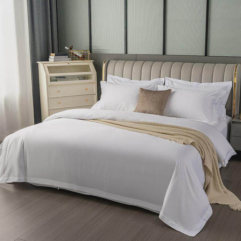 五星级酒店宾馆纯白色四件套民宿被套床上用品床单布草全整套被子