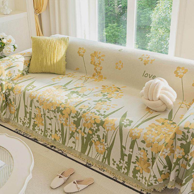 田园风沙发盖布2024新款四季通用沙发毯铺防尘可全包可盖沙发套罩,居家布艺,沙发垫,淘宝优惠券,粉丝福利购,淘宝优惠卷