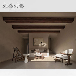 侘风寂酒店会所原木家具原木风度假酒店民宿家具源头工厂