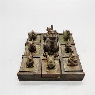 古玩杂项金石做旧仿古篆刻龙之九子印章书法印章铜工艺品摆件