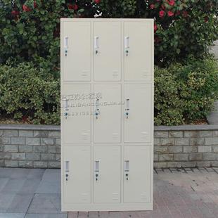 钢制员工储物柜办公室铁皮文件柜浴池九门更衣柜宿舍带锁更衣柜