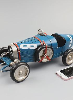 1924年布加迪TYPE35跑车模型铁艺复古怀旧老爷车橱窗收藏装饰摆件