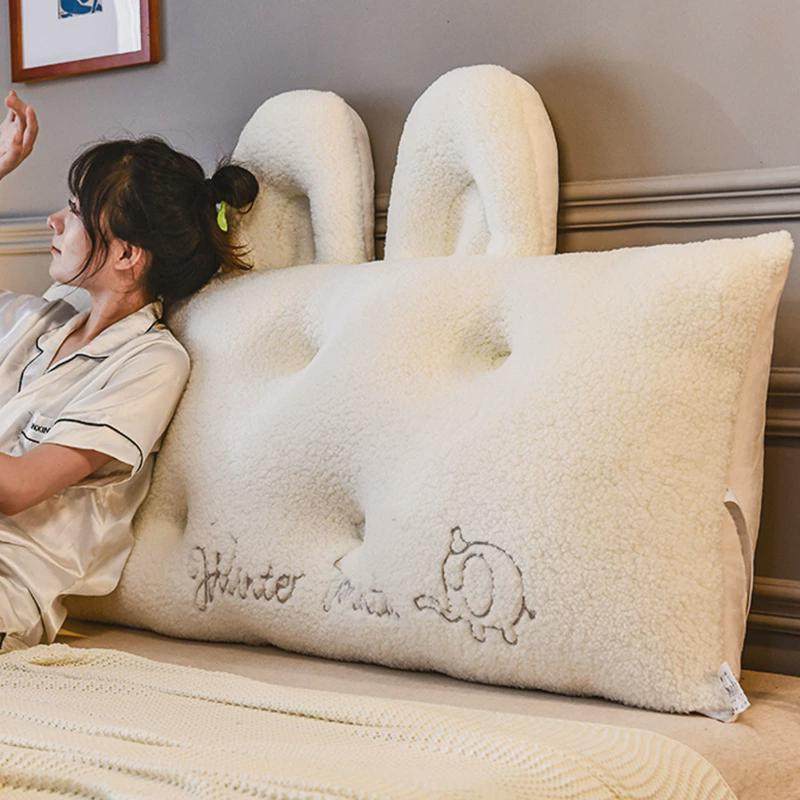 ins撸猫感靠枕刺绣卧室床头大靠垫飘窗榻榻米猫耳朵可拆洗,居家布艺,靠垫/抱枕,淘宝优惠券,粉丝福利购,淘宝优惠卷