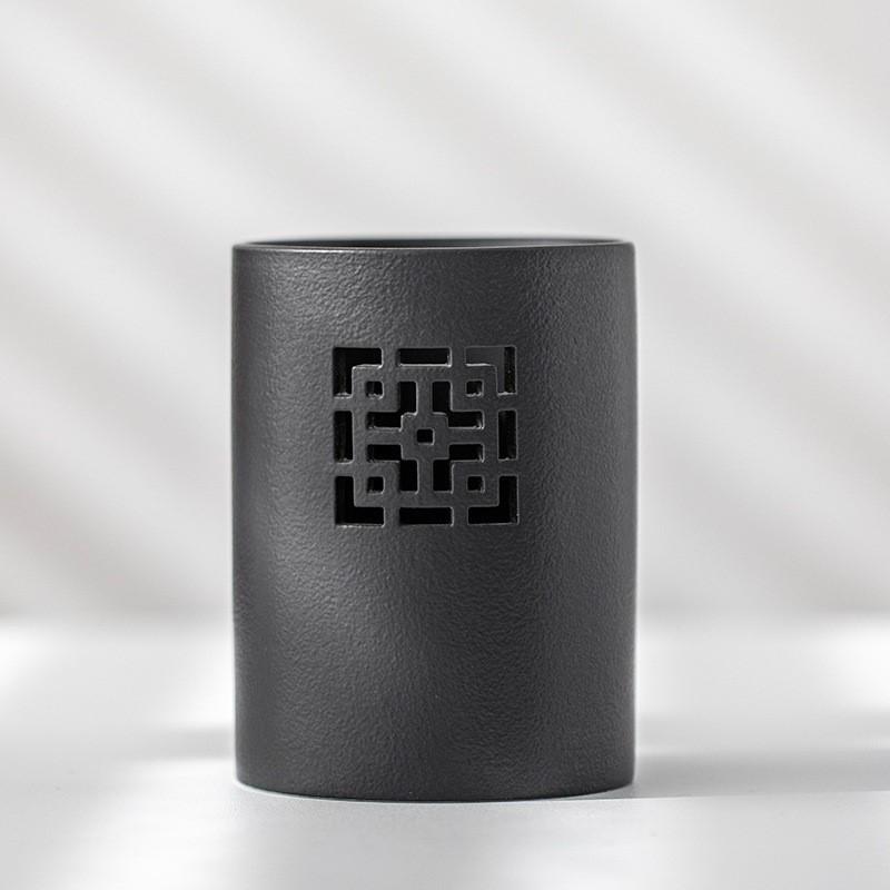 远山陶瓷笔筒时尚简约学生桌面复古中国风办公室多功能收纳摆件新