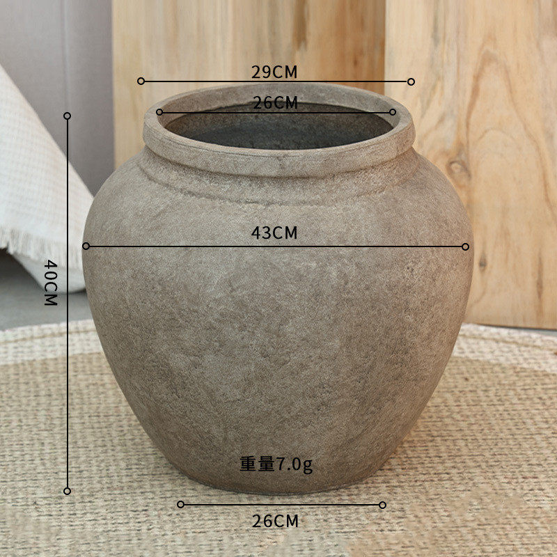 镁泥花盆欧美现代艺术客厅商场室内外落地复古清新特大型号绿植盆