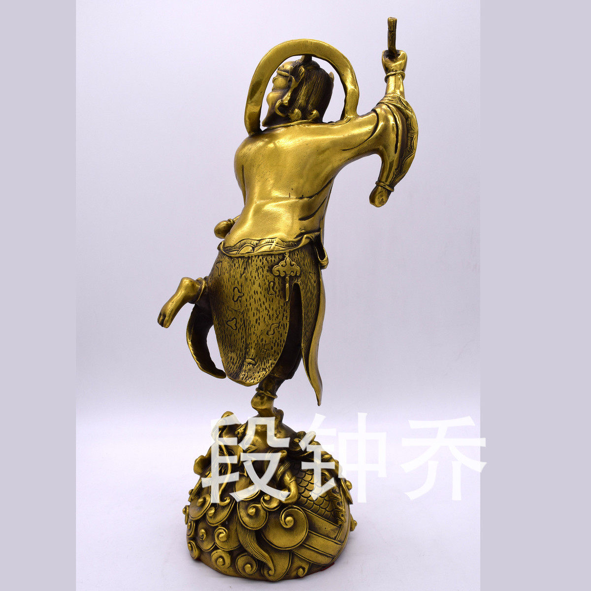摆件黄铜钟馗神像步步莲花魁星踢斗