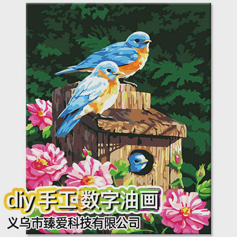 数字油画30*40花宴少女人物手工diy填色數字客厅卧室装饰油畫定制