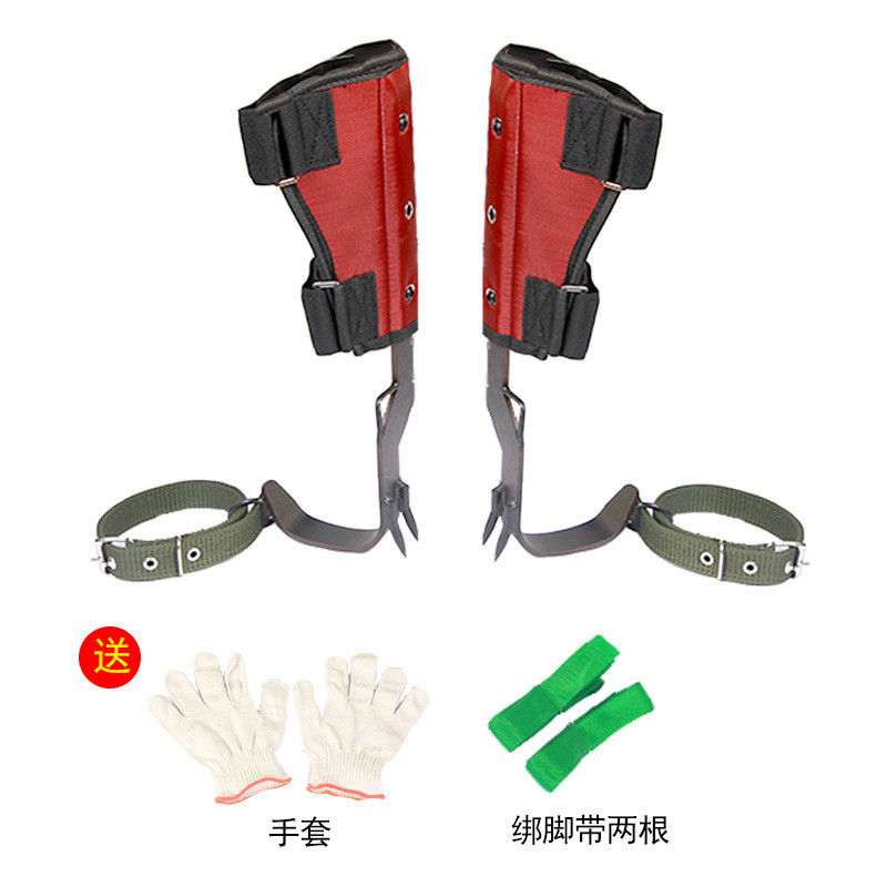 厂家批发爬树可调节款直立子工具上树脚扎爬树大拐采摘铁鞋扣