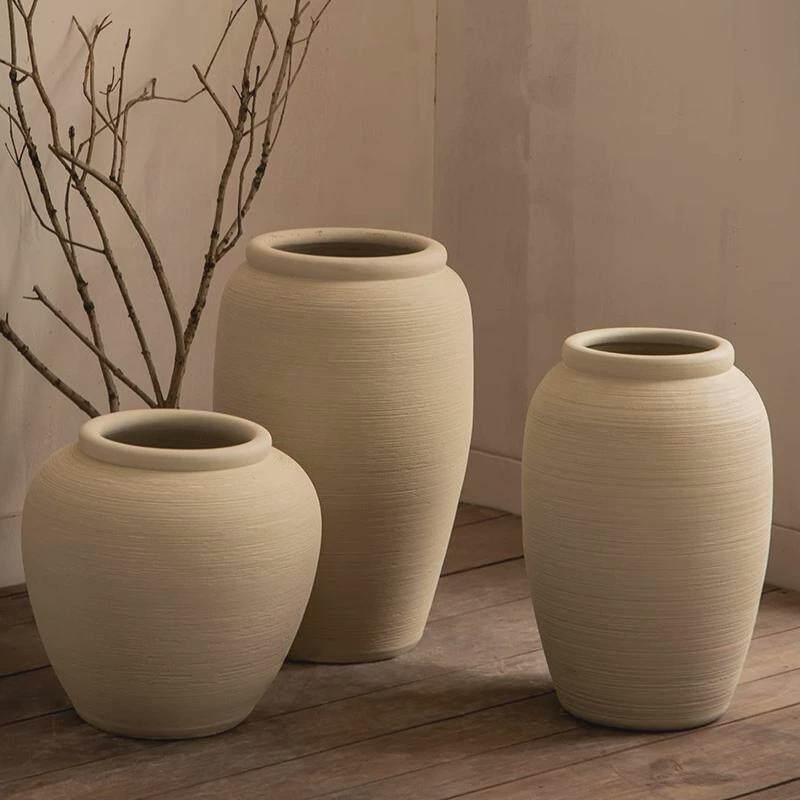 景德镇侘寂风陶瓷大花瓶落地摆件客厅居家中式插花装饰高款土陶罐,鲜花速递/花卉仿真/绿植园艺,花盆,淘宝优惠券,粉丝福利购,淘宝优惠卷