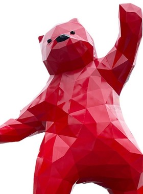 大型玻璃钢动物雕塑厂家户外景观几何镜面城市美陈景观装饰广场