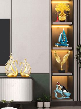 71tx家居摆件书柜书房家里办公室玄关餐边柜子装饰品现代轻奢