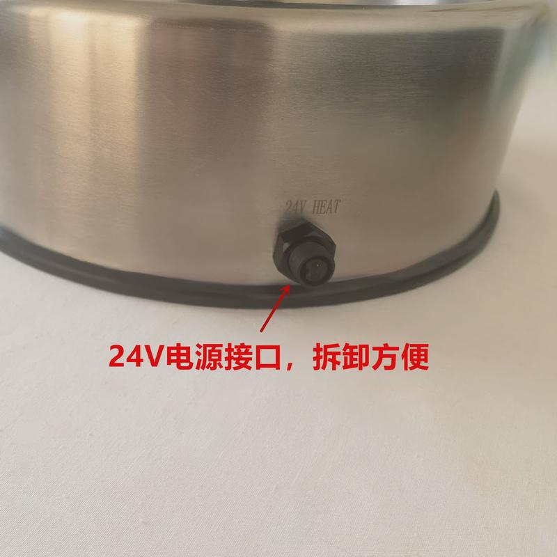 不锈钢加热水碗饮水户外恒温水碗冬季室外宠物家禽保温猫狗碗