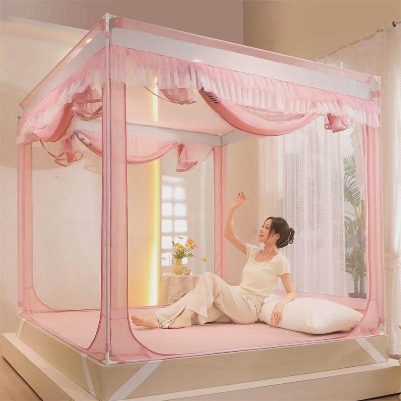 宝宝防摔蚊帐家用卧室高级免安装全底蒙古包三开门防掉床蚊帐,床上用品,蚊帐,淘宝优惠券,粉丝福利购,淘宝优惠卷