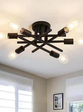 北欧工业风创意个性吸顶灯电商卧室书房客房灯铁艺简约led灯