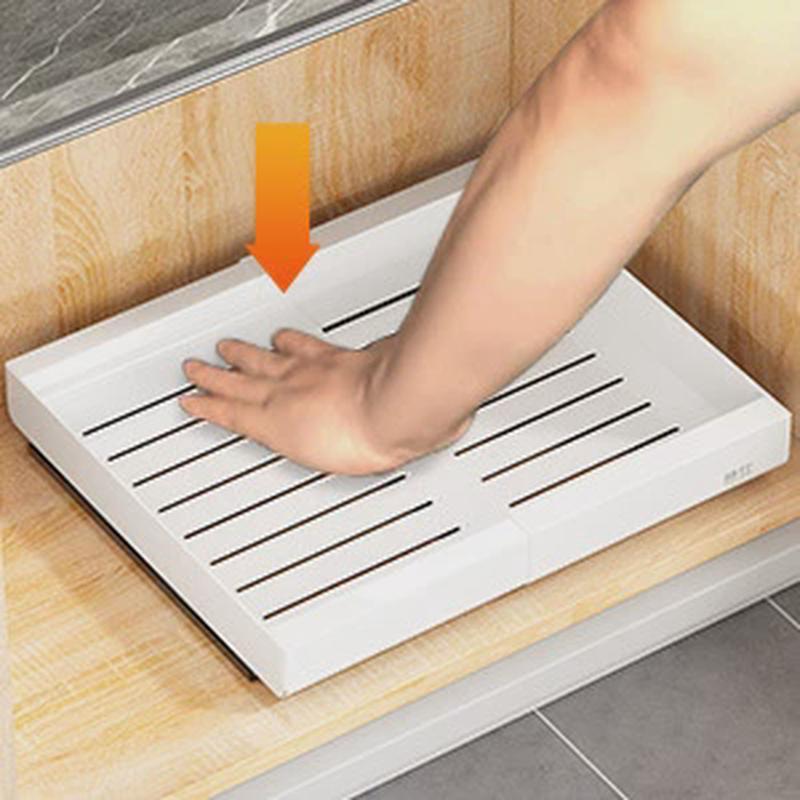 可抽出扩展式橱柜收纳盒带粘性纳米双面胶可伸缩抽拉式置物架