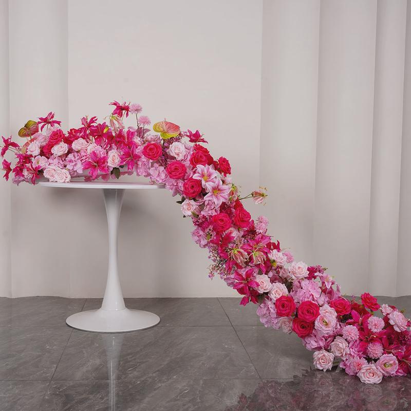 玫花地排红婚礼方形拱门套装仿真花艺室外活动现场布置假花新款
