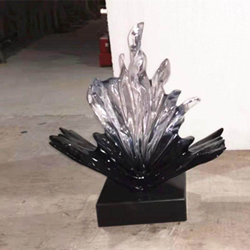 透明树脂工艺品海浪雕塑售楼处酒店大堂桌面落地浪花家居饰品摆件
