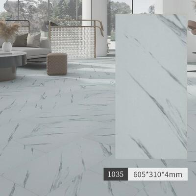 SPC石塑锁扣木地板纯色奶油侘寂风家用微水泥PVC石晶卡扣式地板