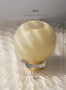 卧室网红ins中古玉色玻璃花瓶轻奢餐桌美学办公桌面插花饰品批发