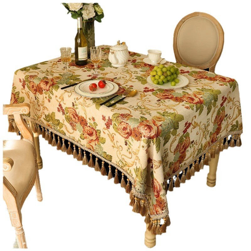 台布长方形餐桌桌布轻奢高级感家用客厅茶几布欧式2023新款餐桌布