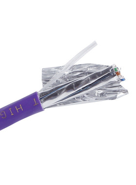 紫色超六类网线8无氧0.58芯铜双绞线家装电脑宽带cat6a万兆网络线