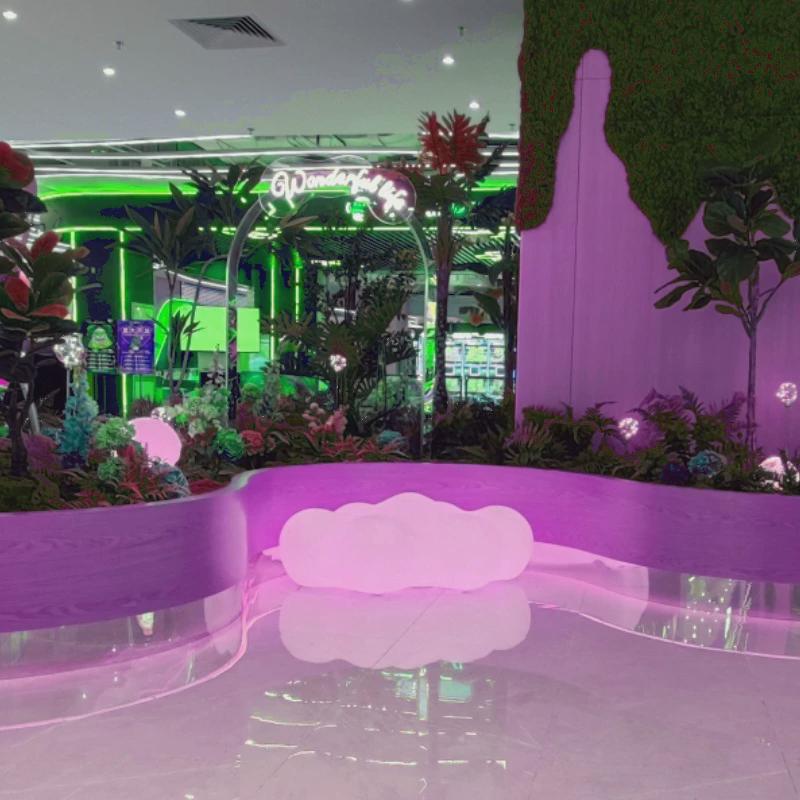 发光道具景观商场美陈云朵装饰活动休闲椅户外装饰灯美化公园沙滩