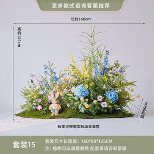 谷绿植易生假花仿真花摆设直播间橱窗装饰场景布置花艺摆件灵造景