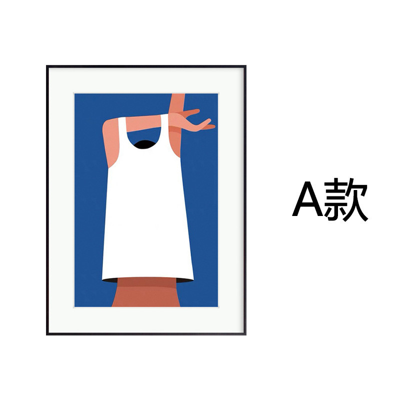 后现代ins风小众装饰画粉色少女服装店试衣间墙壁画个性艺术挂画