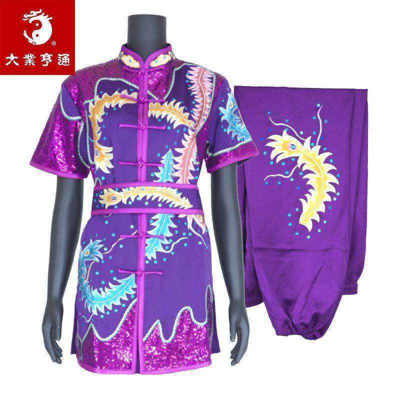武术刺绣长拳服装比赛儿童表演彩服套路成人女竞赛练武服