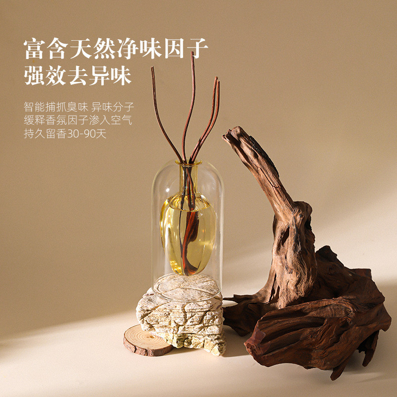 无火香薰扩香器空瓶玻璃摆件瓶子精油简约风藤条高级香氛家用室内