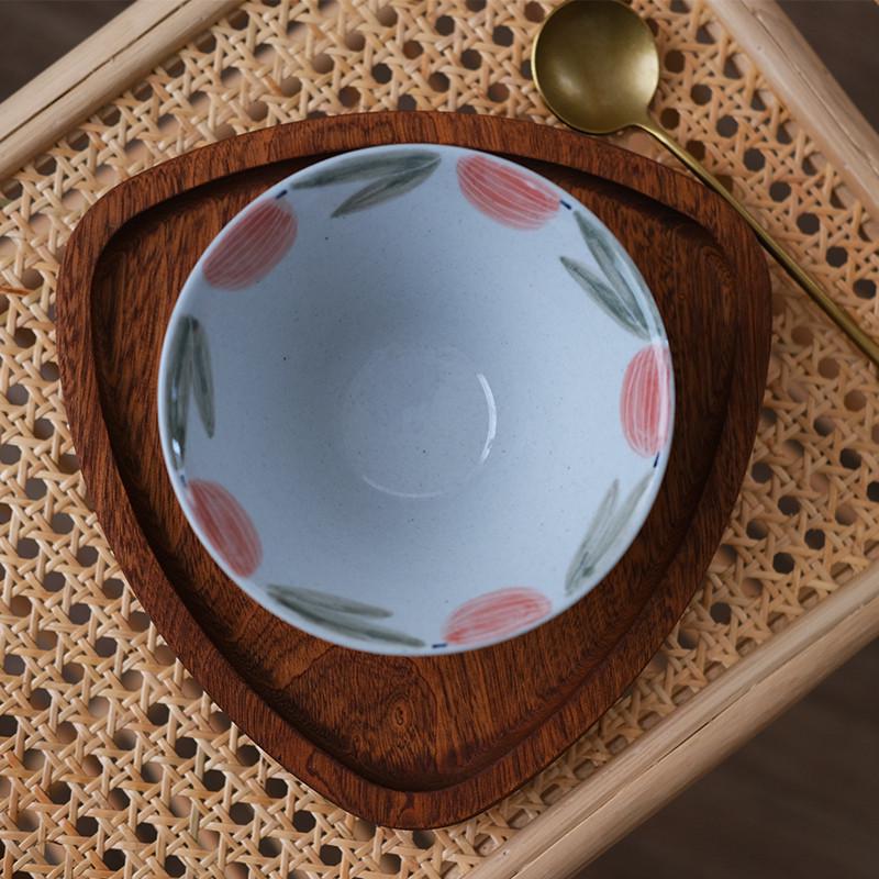 川谷粗陶日式拉面碗青花陶瓷碗斗笠喇叭碗手工彩绘餐具食器