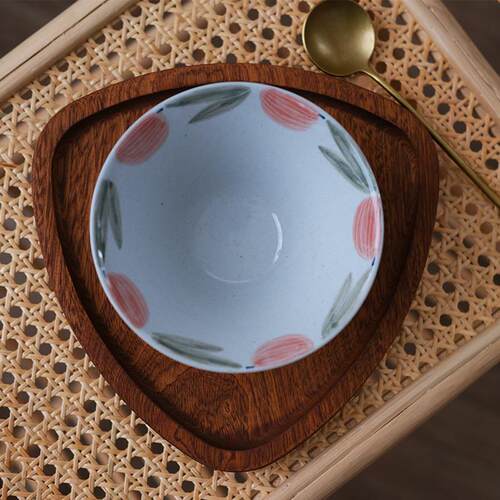 川谷粗陶日式拉面碗青花陶瓷碗斗笠喇叭碗手工彩绘餐具食器