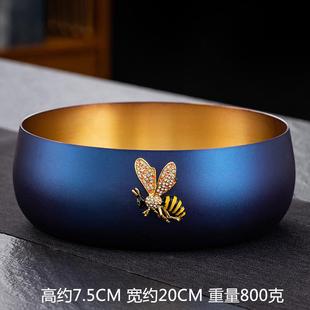 金玉香纯铜茶洗大号水盂特大家用水洗大漆笔洗禅意建水功夫茶具配