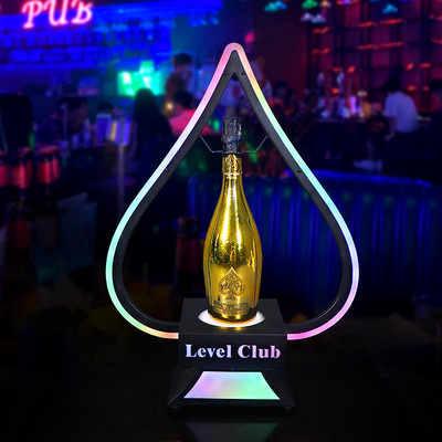 酒吧KTV铁艺发光酒座黑桃A红酒洋酒底座会所夜店出酒道具酒架酒托